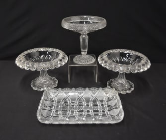 (4)pc AMERICAN BRILLIANT CUT GLASS LOT
