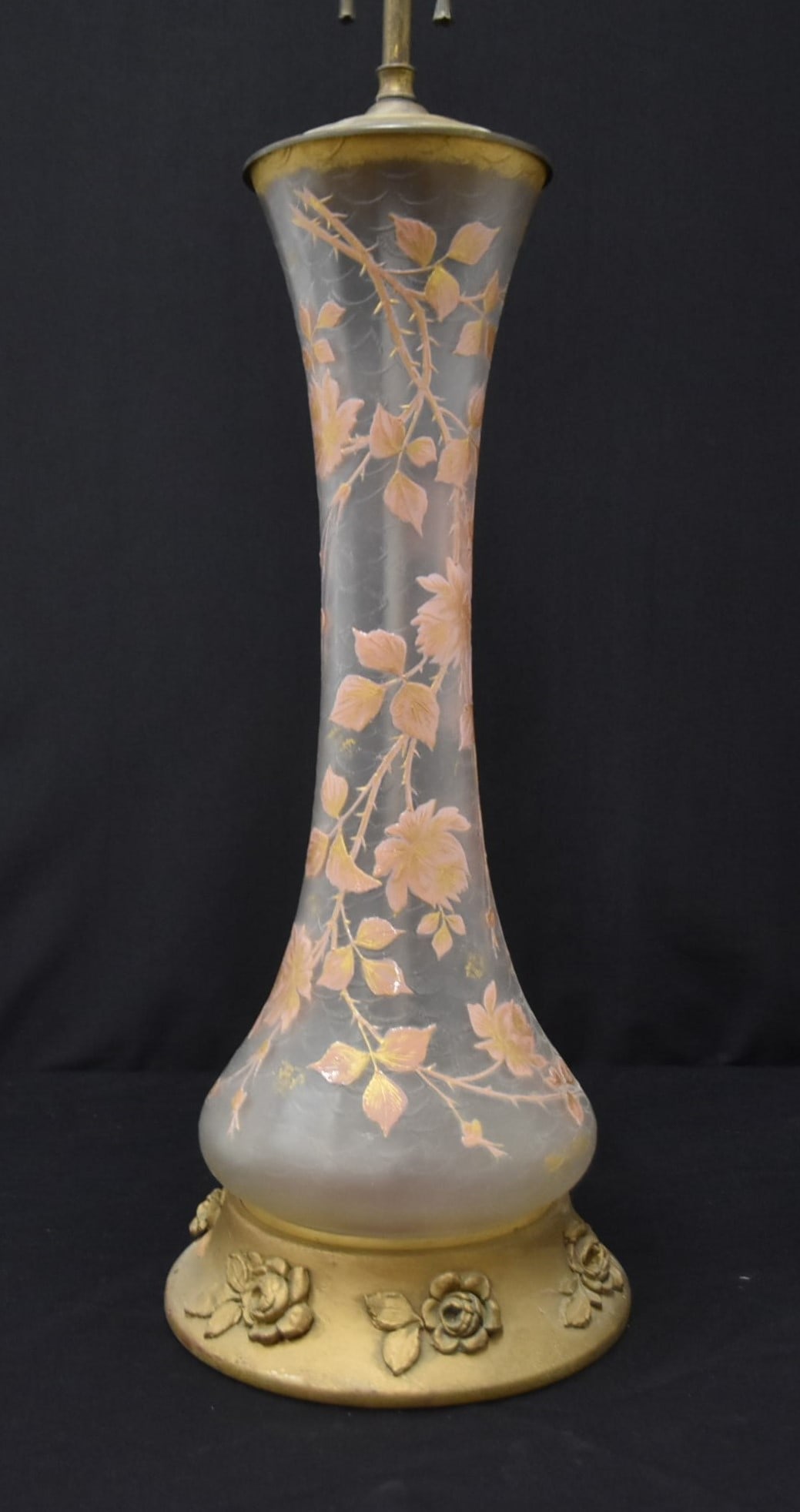 VALLERYSTHAL FRENCH CAMEO GLASS VASE LAMP (1 of 9)