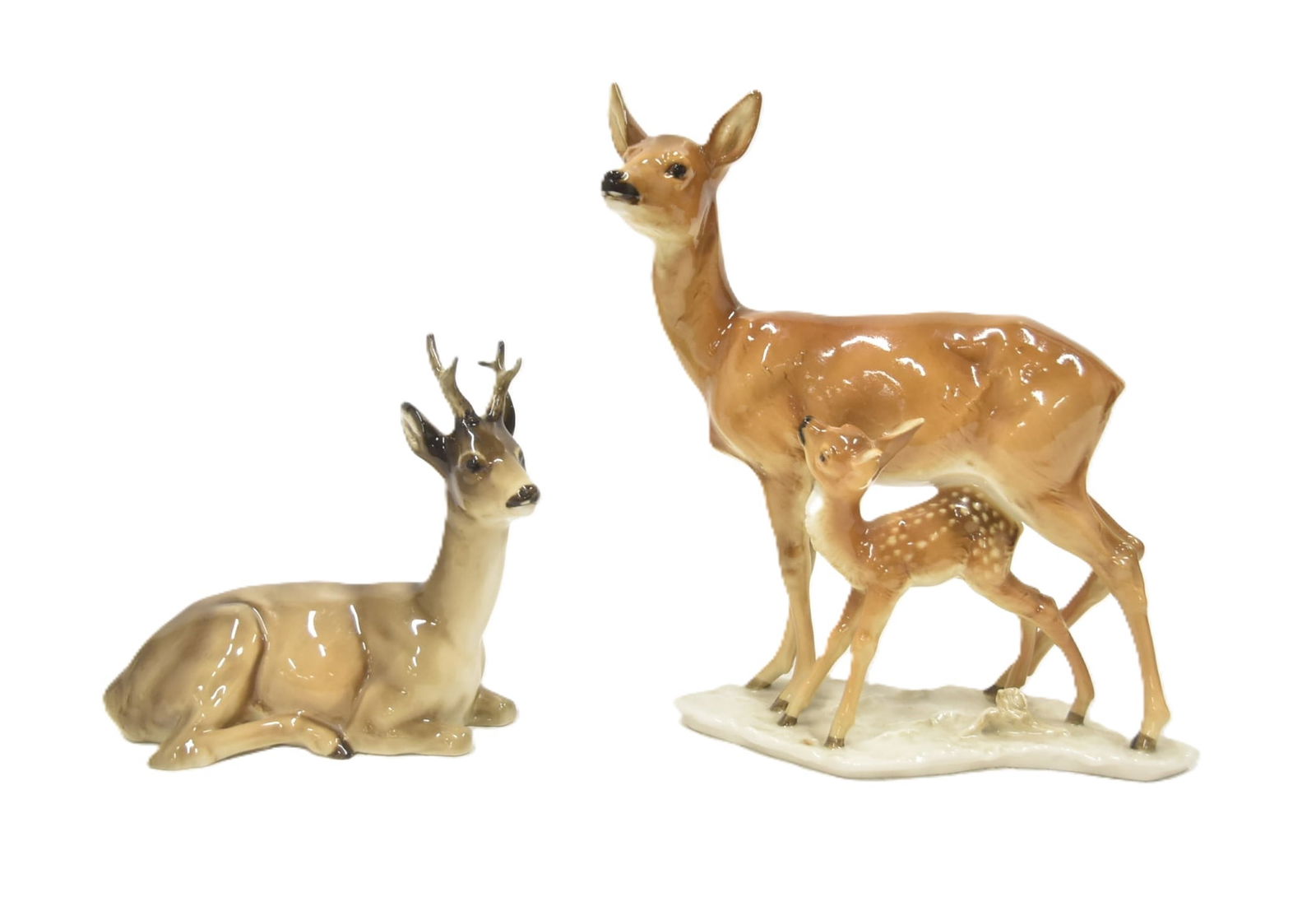 (2) HUTSCHENREUTHER PORCELAIN DEER (1 of 12)