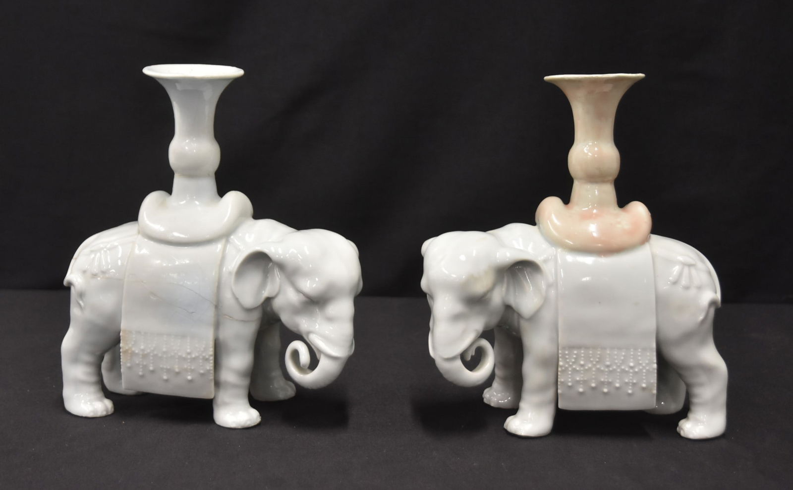 PAIR CHINESE EXPORT PORCELAIN ELEPHANTS (1 of 13)