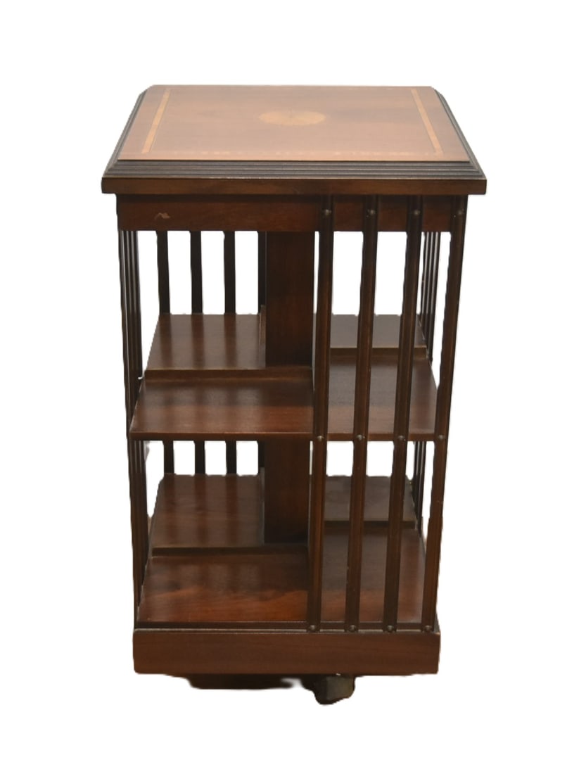 INLAID REVOLVING BIBLIOTECH BOOKCASE (1 of 10)