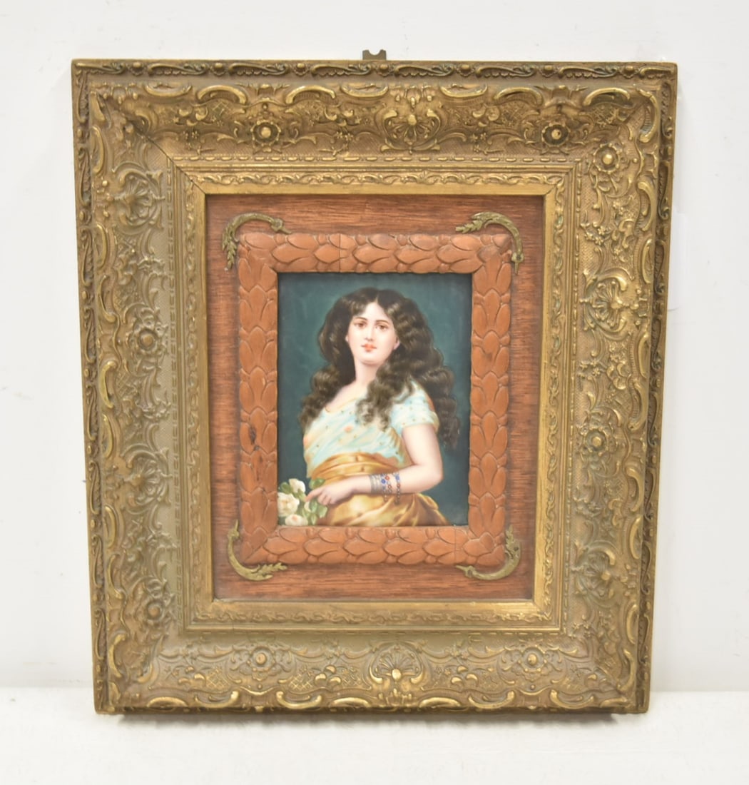 HAND PAINTED PORCELAIN PORTRAIT PLAQUE (1 of 10)