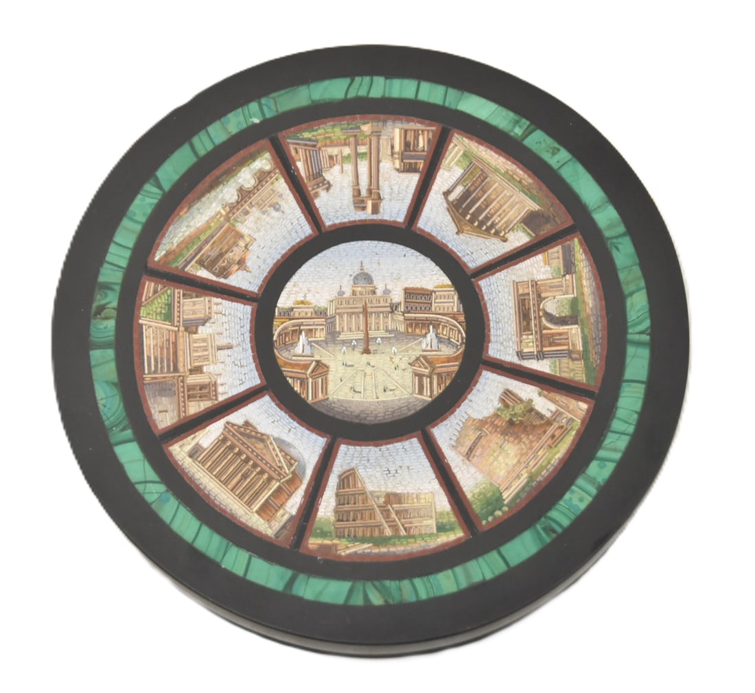 19thC GRAND TOUR ITALIAN MICRO MOSAIC PAPERWEIGHT (1 of 12)