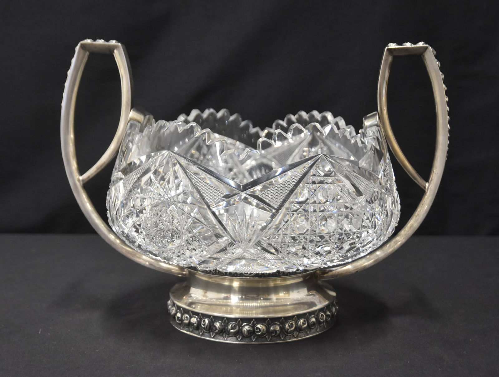 875 RUSSIAN STERLING & CUT GLASS CENTERPIECE (1 of 20)