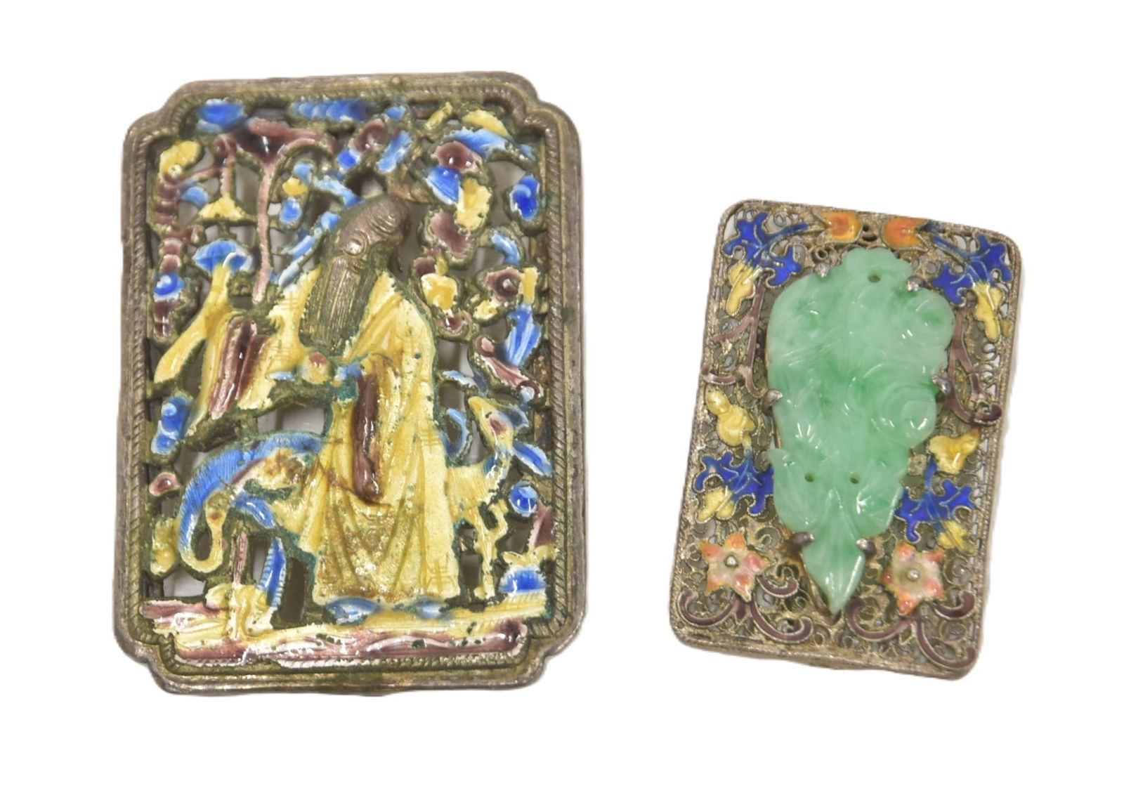 (2) CHINESE SILVER & ENAMEL CLIPS (1 of 11)