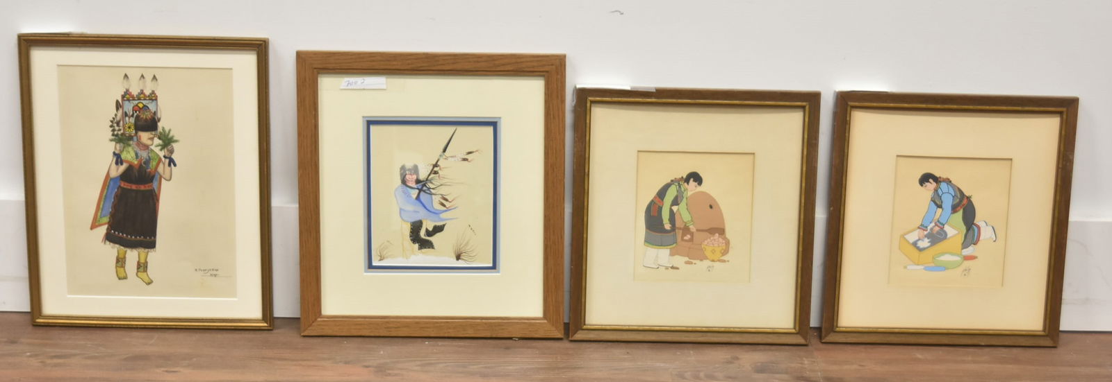 (2) NATIVE AMERICAN WATERCOLORS & (2) PRINTS (1 of 13)