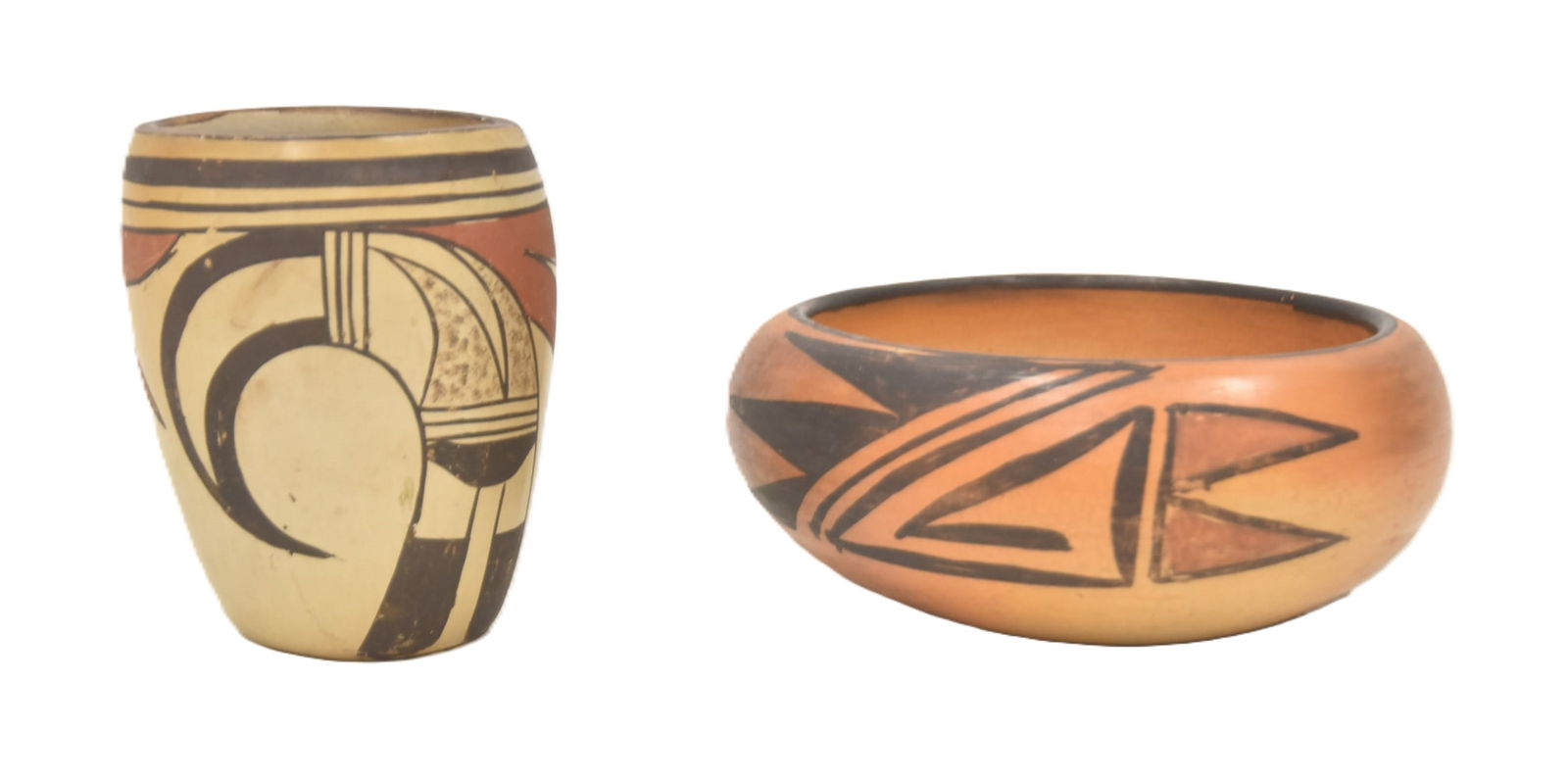 (2) HOPI NATIVE AMERICAN POTTERY BOWLS (1 of 10)