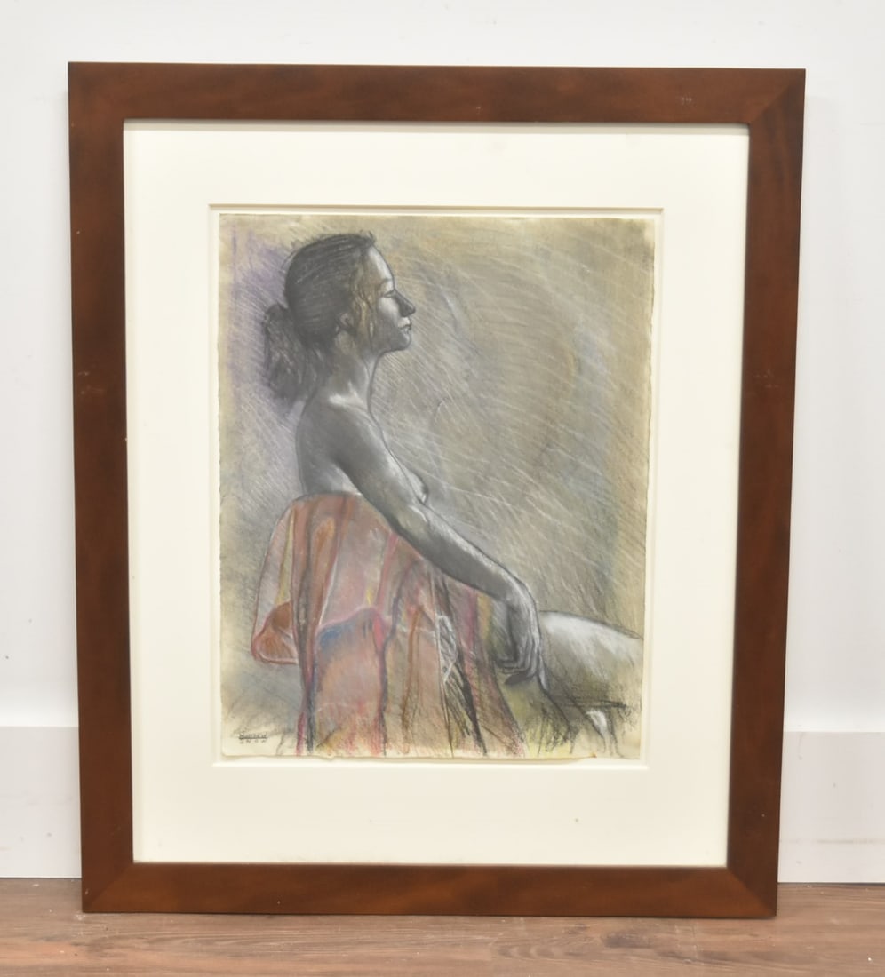 MATTHEW SNOW , PASTEL PAINTING FEMALE NUDE (1 of 8)