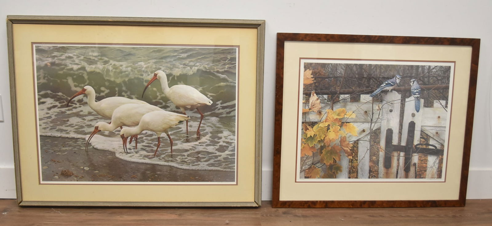 (2) CARL BRENDERS HAND SIGNED PRINTS: CARL BRENDERS (BELGUIM, b. 1937) HAND SIGNED "SHORELINE QUARTET , WHITE IBYS BIRDS " HAND SIGNED & NUMBERED / CARL BRENDERS HAND SIGNED PRINT "TALK ON THE FENCE" HAND SIGNED & NUMBERED LARGEST IS 40"