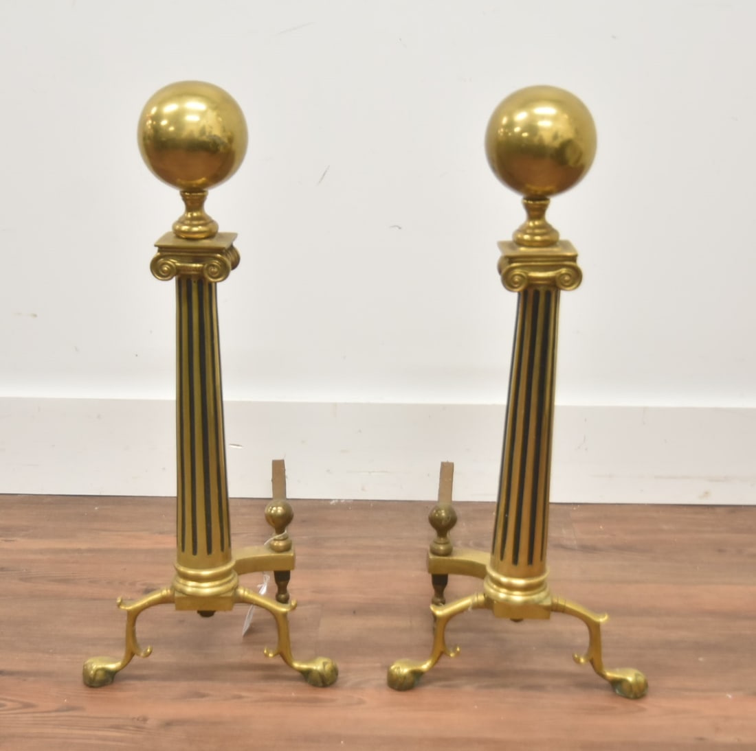 (Pr) BRONZE LXVI STYLE ANDIRONS (1 of 5)