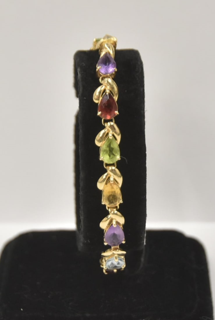 14kt GOLD MULTI GEMSTONE BRACELET (1 of 11)