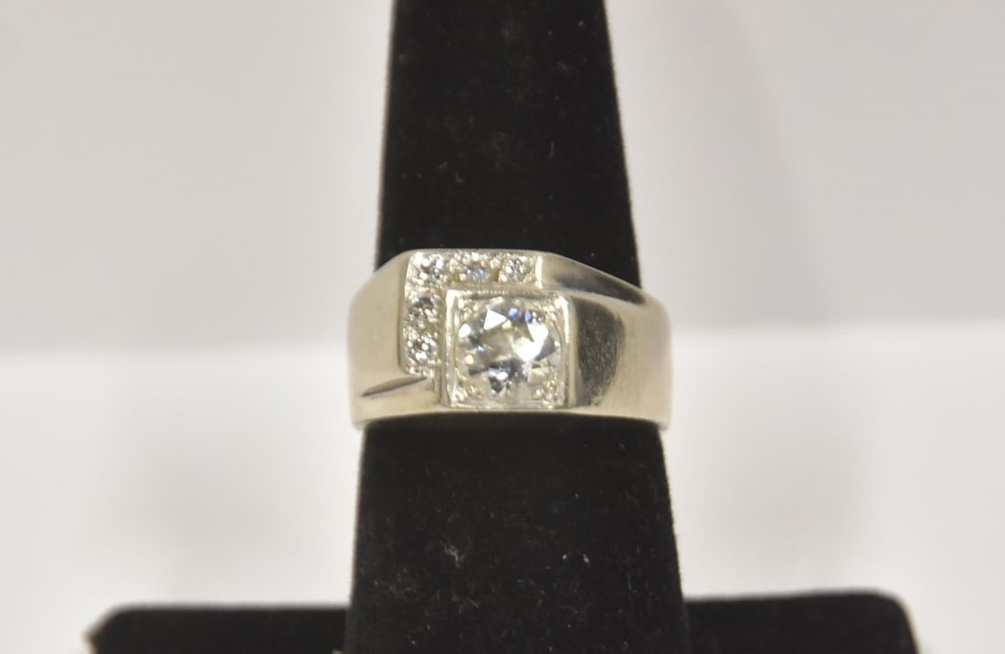14kt WHITE GOLD & 1ct DIAMOND PINKY RING (1 of 11)