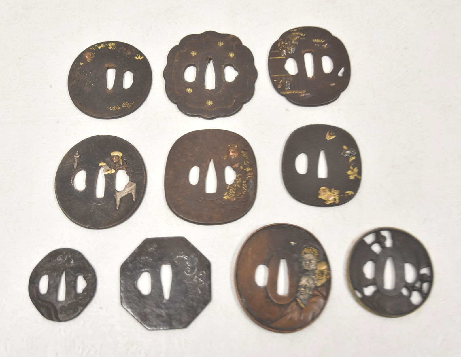 (10) JAPANESE IRON TSUBA SWORD GUARDS (1 of 11)