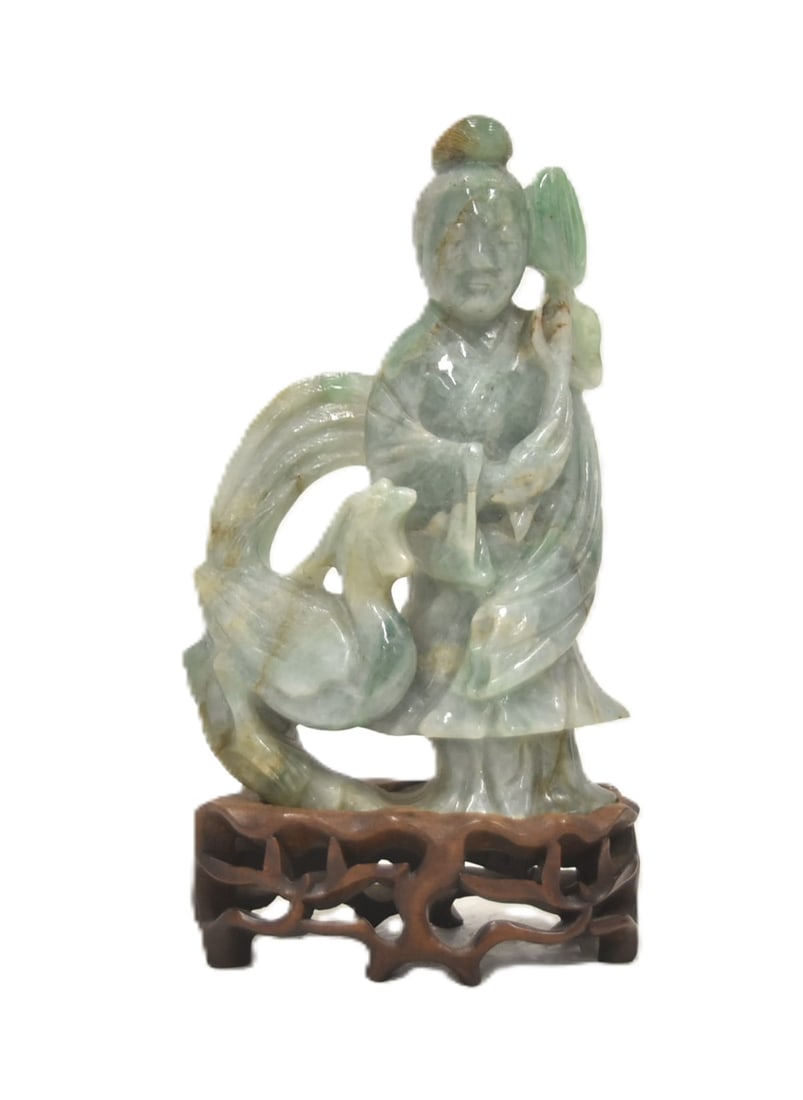 CHINESE GREEN JADE GEISHA GIRL (1 of 7)