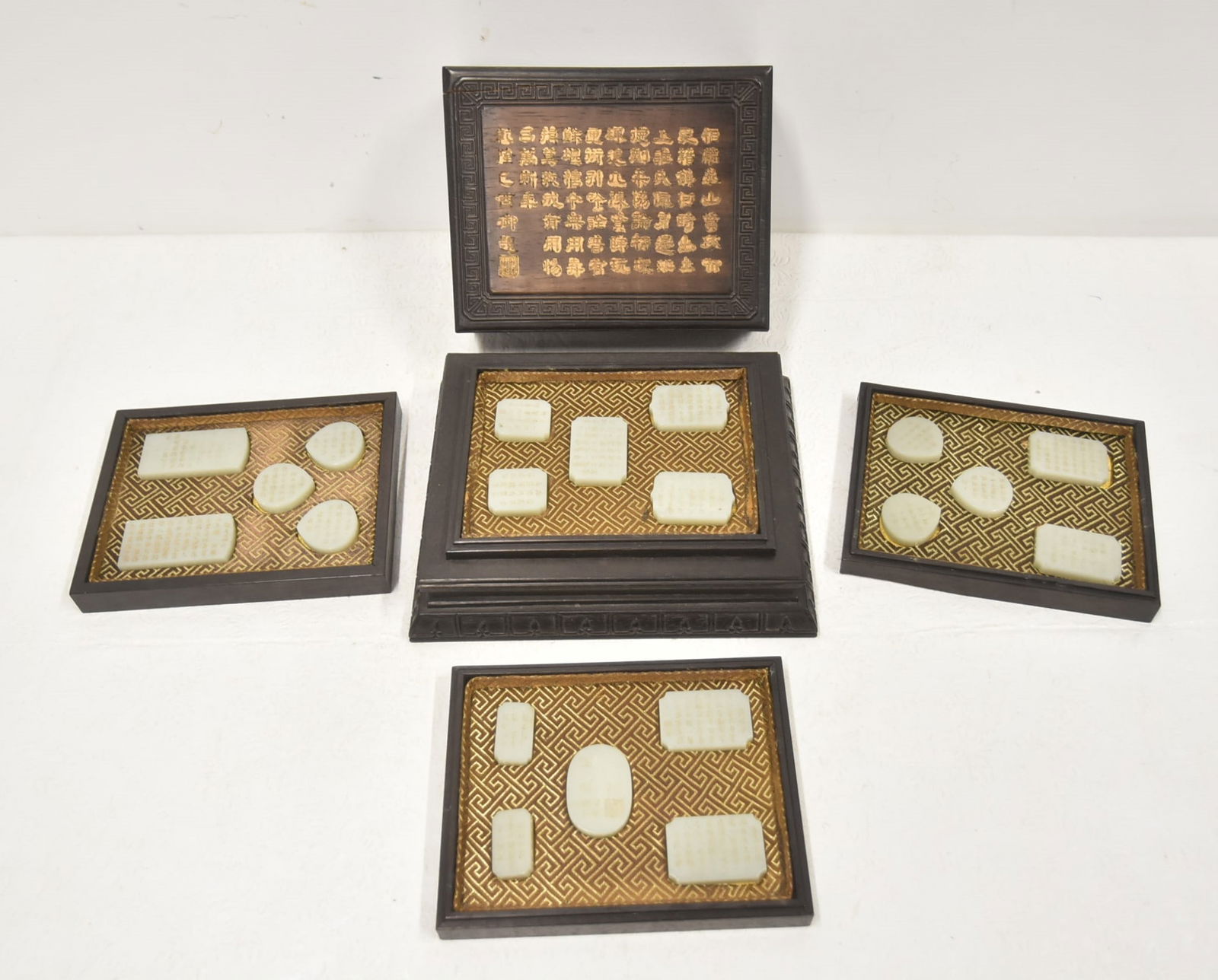 BOXED SET OF (20) CHINESE JADE SEALS (1 of 18)