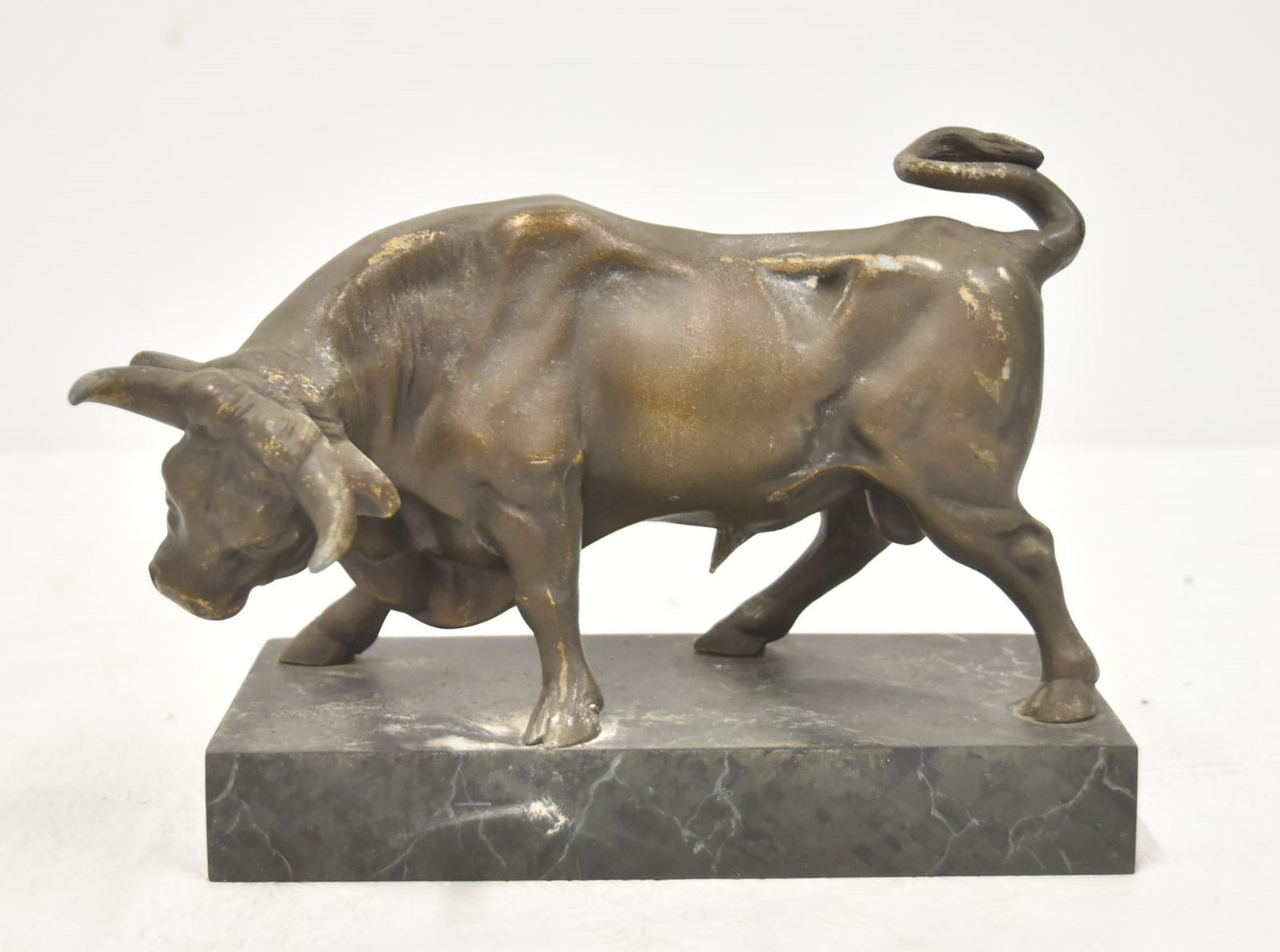 PATINATED BULL ON MARBLE BASE (1 of 6)