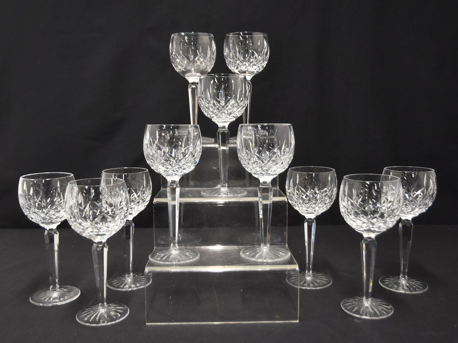 (11) WATERFORD LISMORE WINE GOBLETS (1 of 12)