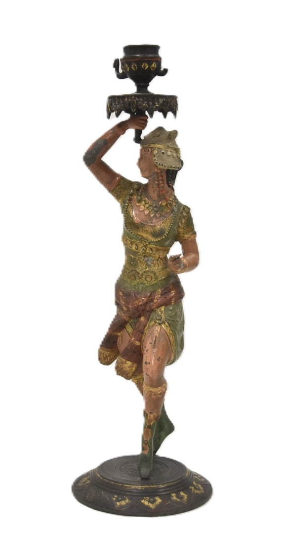 FRENCH COLD PAINTED SPELTER ORIENTALIST DANCER (1 of 8)