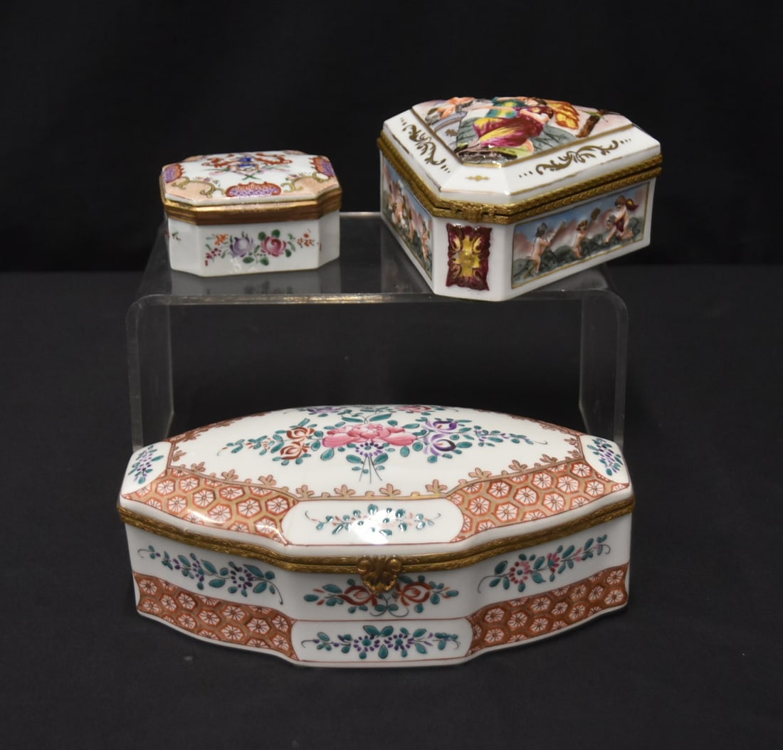 (3) ANTIQUE PORCELAIN BOXES (1 of 20)