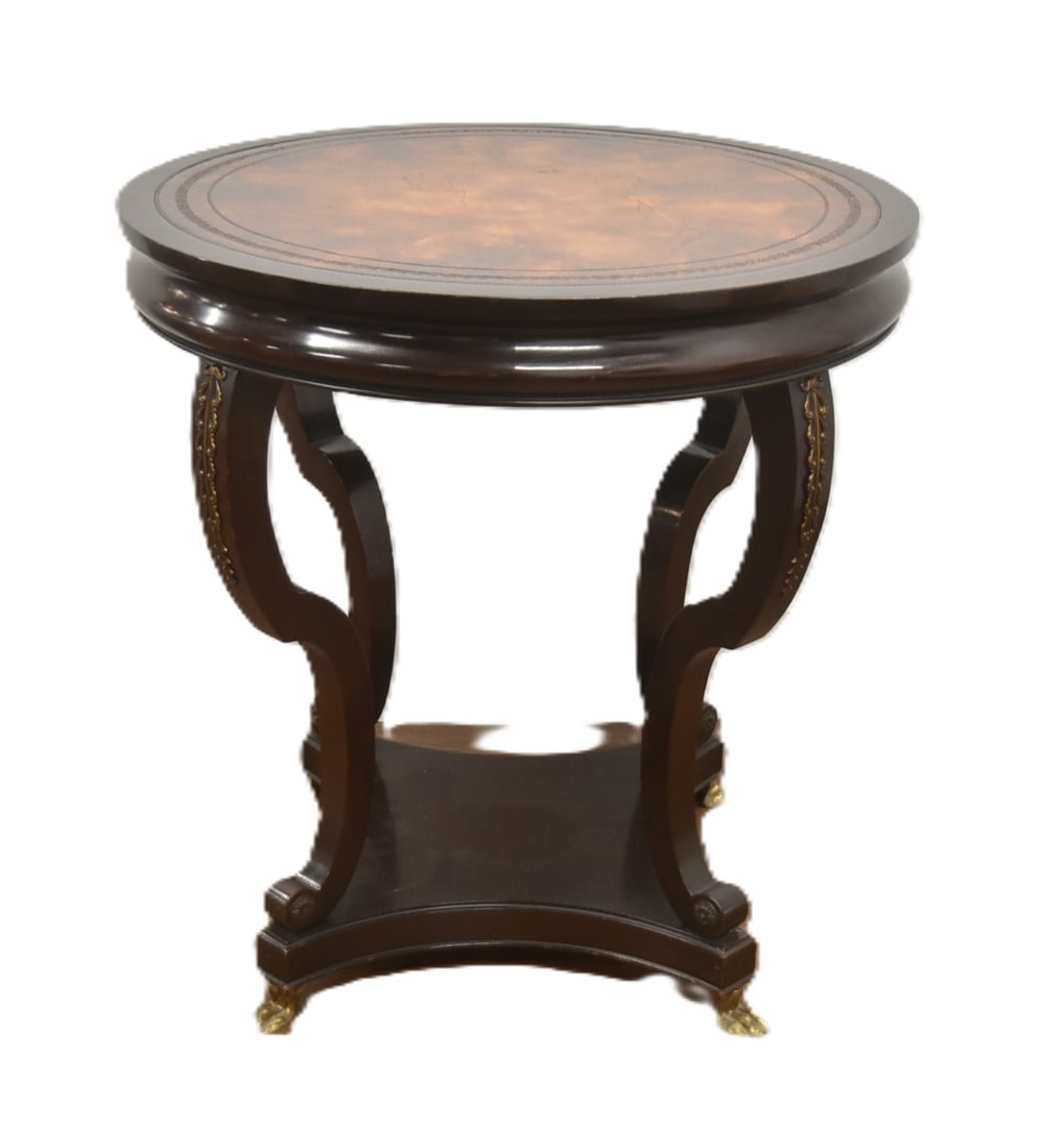 MAHOGANY LEATHER TOP BRONZE MOUNTED TABLE (1 of 9)