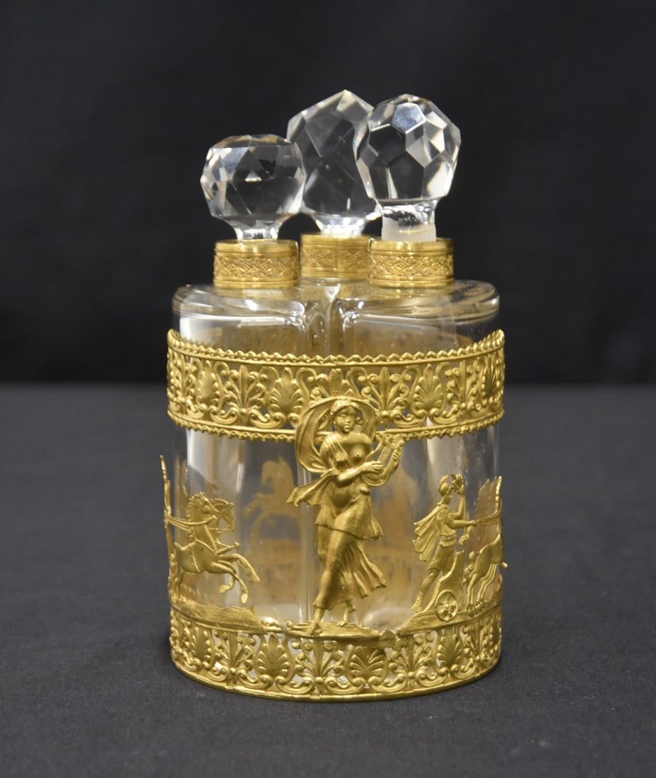ATTR BACCARAT GILT ORMOLU & CRYSTAL PERFUME SET (1 of 10)