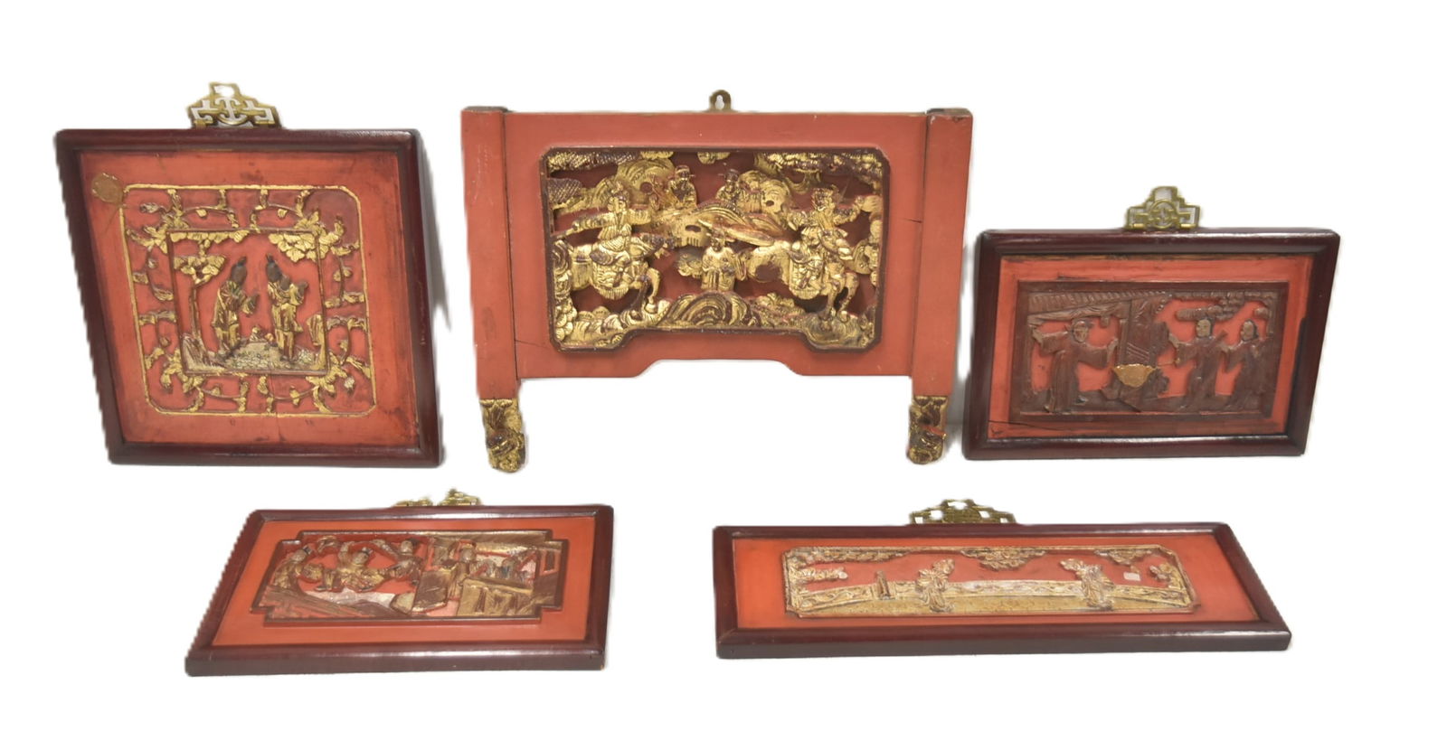 (5) ANTIQUE CHINESE CARVED WOOD PANELS (1 of 10)