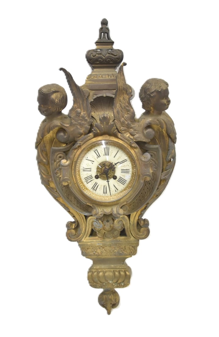 ANTIQUE FRENCH BRONZE CARTEL CLOCK (1 of 10)