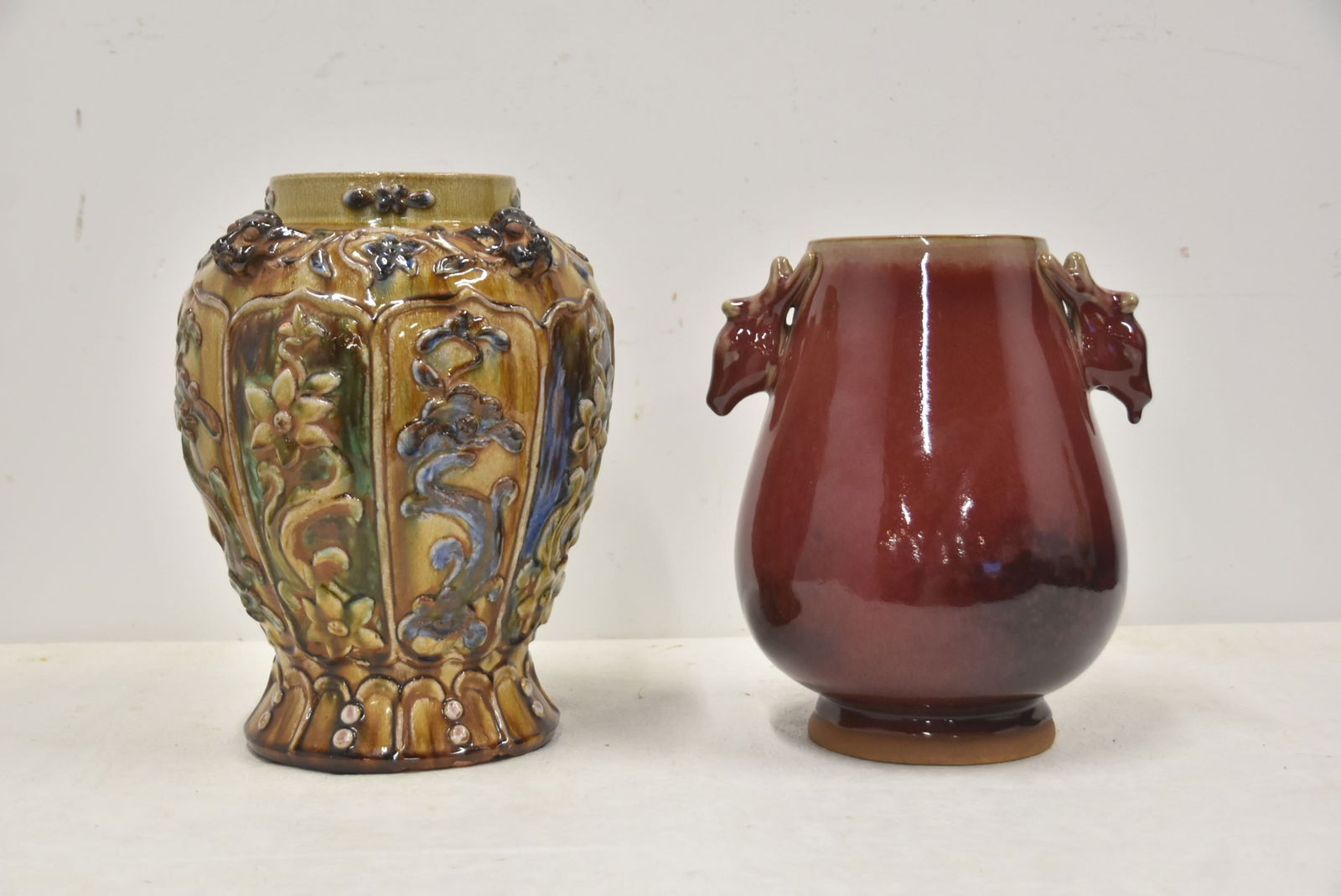(2) CHINESE EARTHENWARE VASES - 2