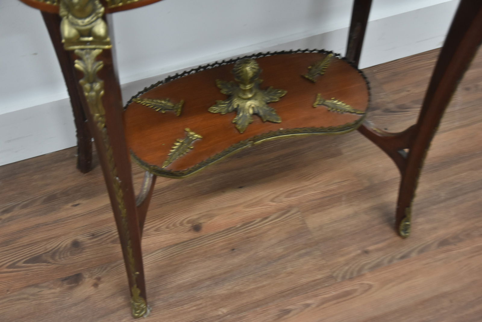 BRONZE MOUNTED KIDNEY SHAPE TABLE - 10