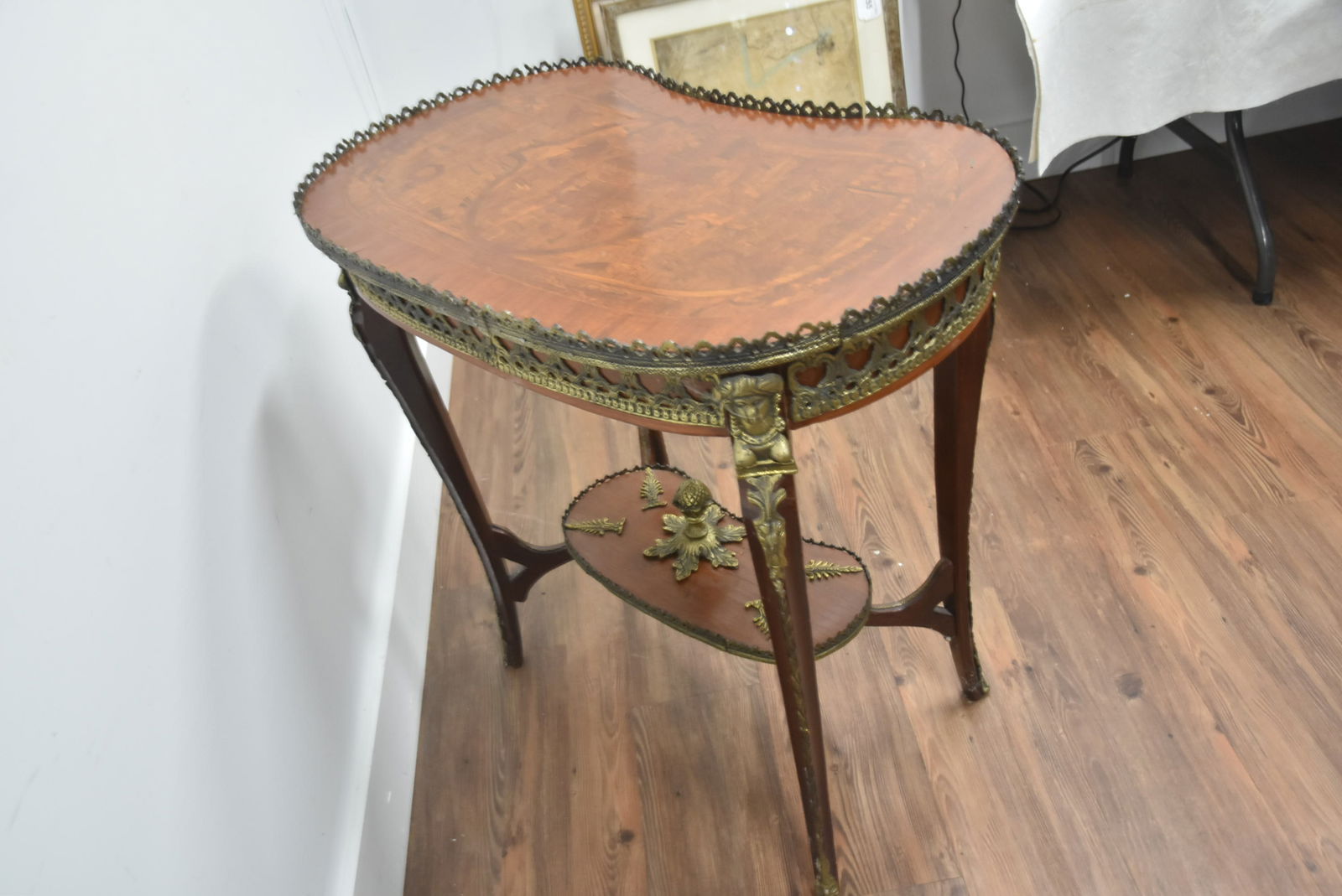 BRONZE MOUNTED KIDNEY SHAPE TABLE - 11