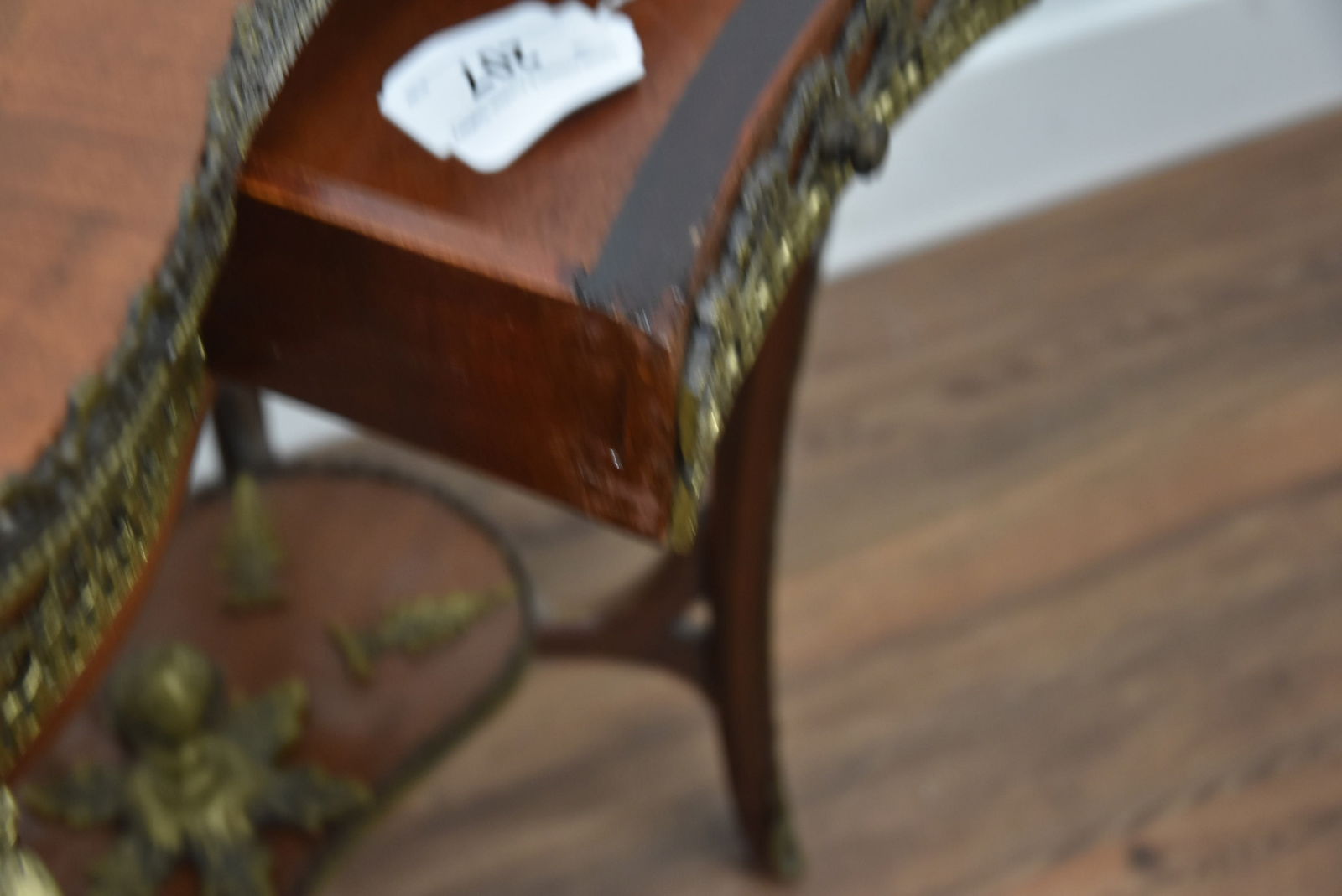 BRONZE MOUNTED KIDNEY SHAPE TABLE - 14