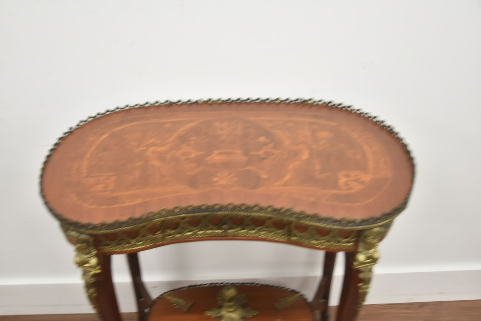 BRONZE MOUNTED KIDNEY SHAPE TABLE - 6