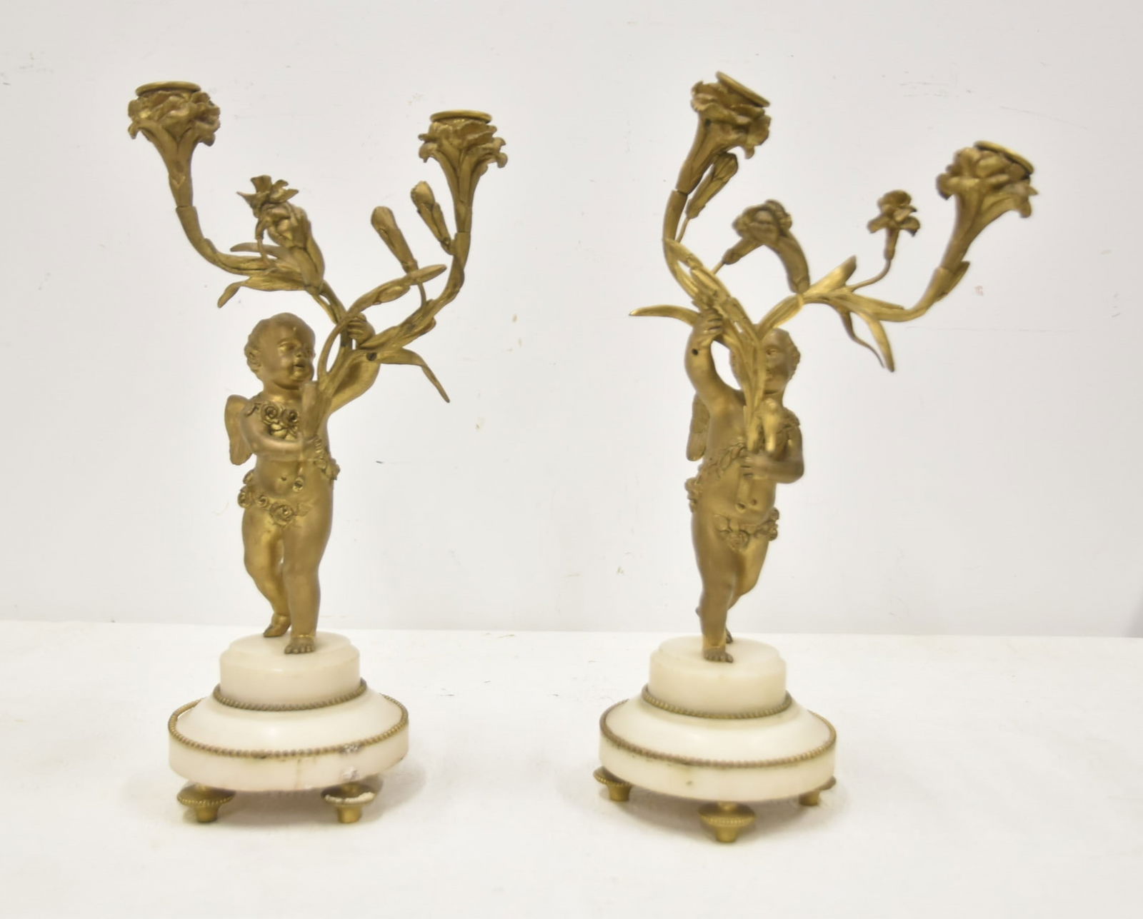 (Pr) FRENCH BRONZE PUTTI CANDELABRAS (1 of 9)
