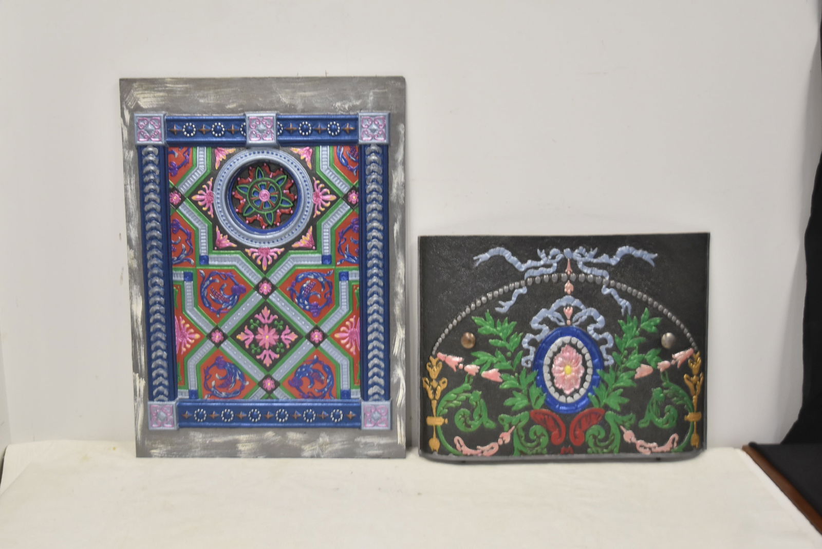 (2) ANTIQUE COLD PAINTED FIREPLACE INSERTS - 2