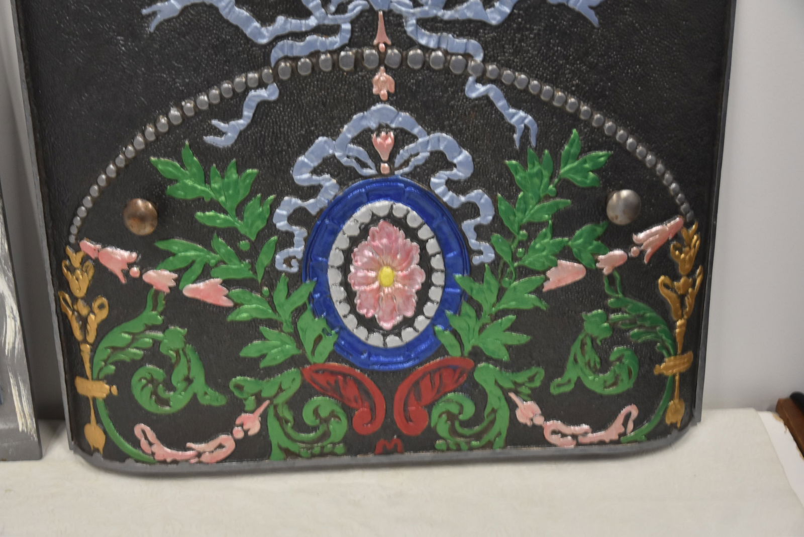 (2) ANTIQUE COLD PAINTED FIREPLACE INSERTS - 4