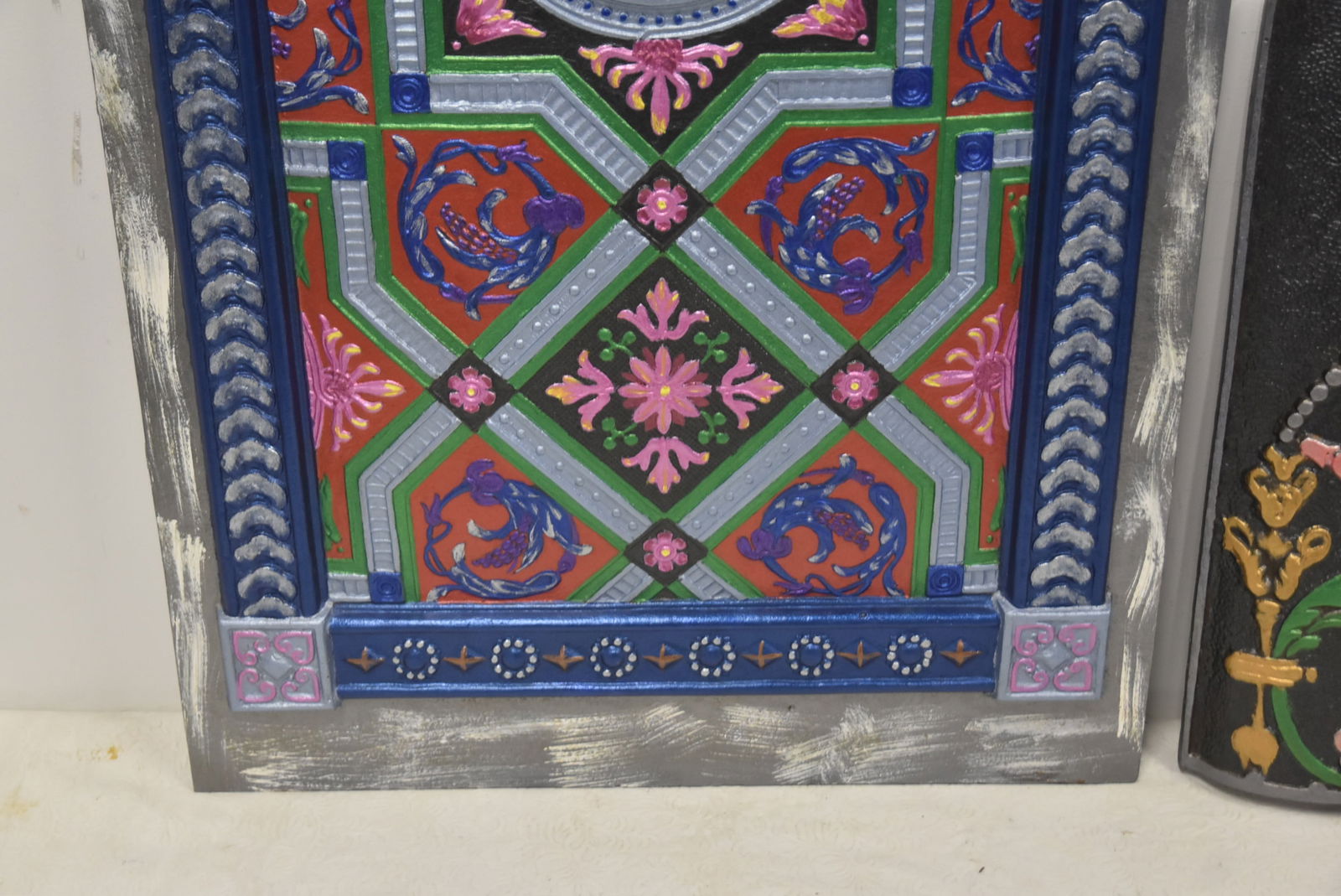 (2) ANTIQUE COLD PAINTED FIREPLACE INSERTS - 7