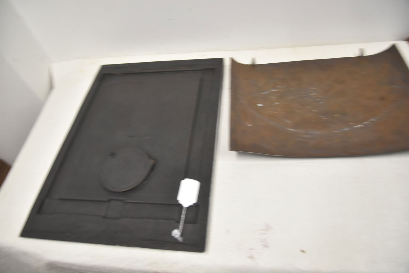 (2) ANTIQUE COLD PAINTED FIREPLACE INSERTS - 9