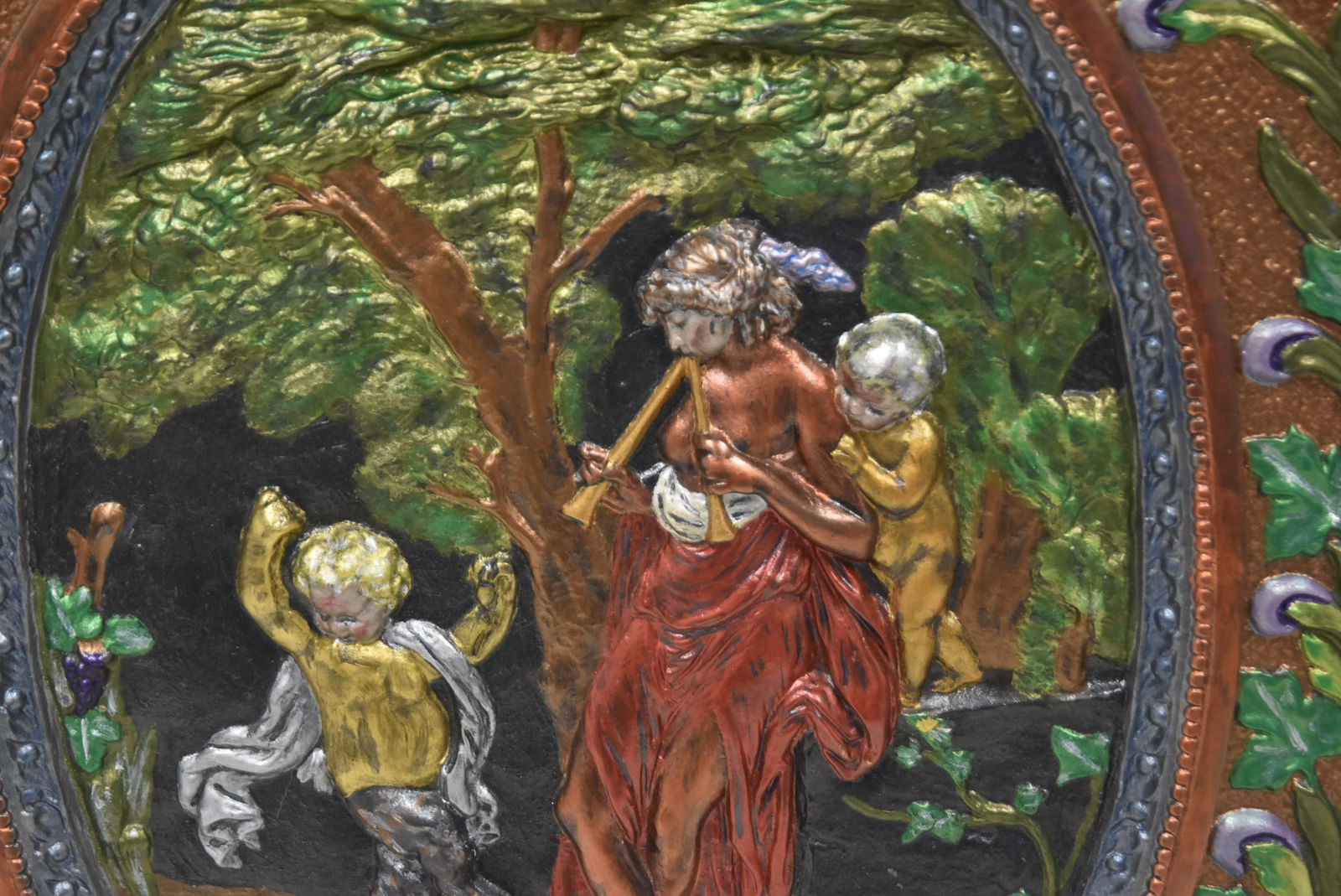 COLD PAINTED IRON FIREPLACE INSERT - 6