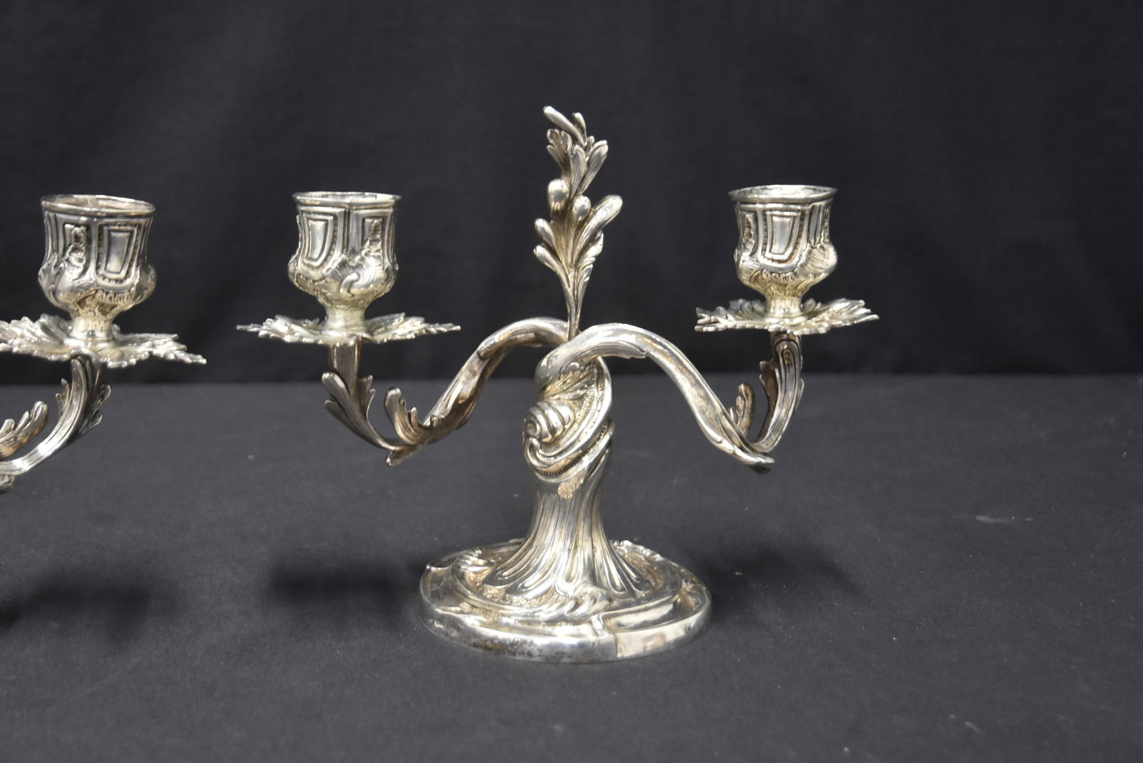 PAIR 800 SILVER VINE FORM CANDLESTICKS - 5