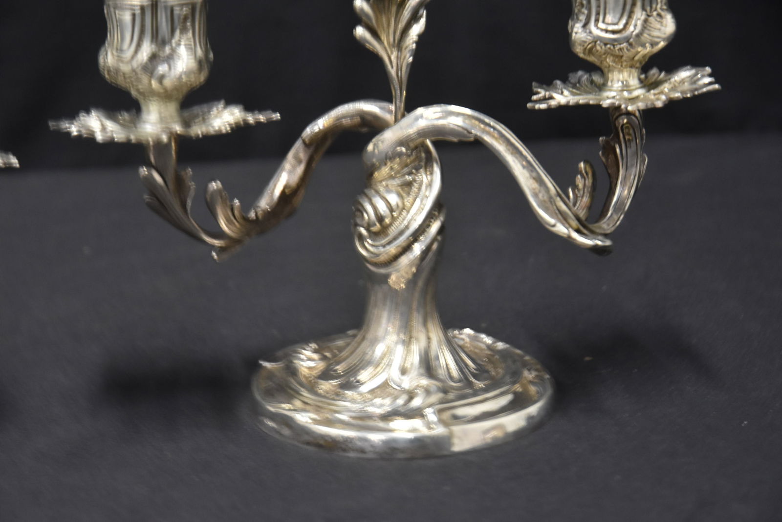 PAIR 800 SILVER VINE FORM CANDLESTICKS - 6