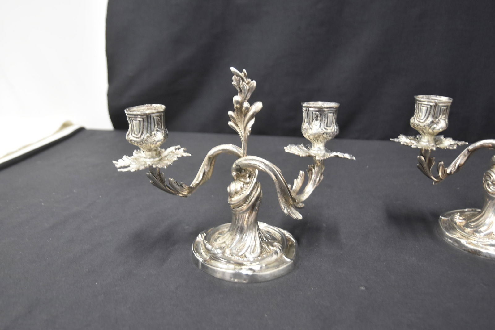 PAIR 800 SILVER VINE FORM CANDLESTICKS - 7