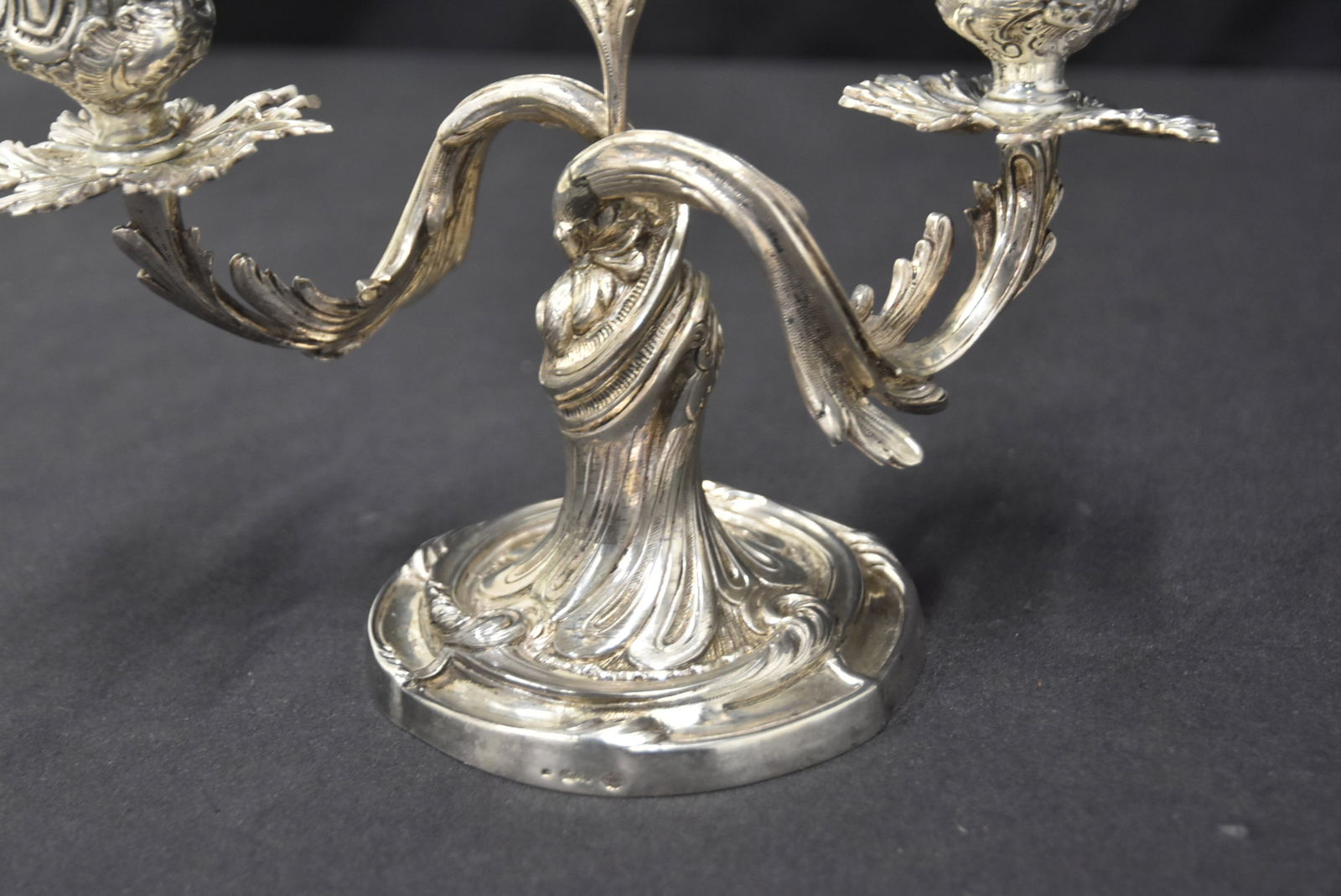 PAIR 800 SILVER VINE FORM CANDLESTICKS - 8