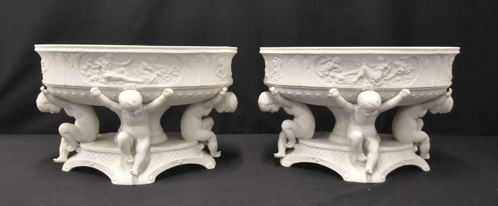 PAIR PARIAN BISQUE PORCELAIN CENTERPIECES (1 of 17)