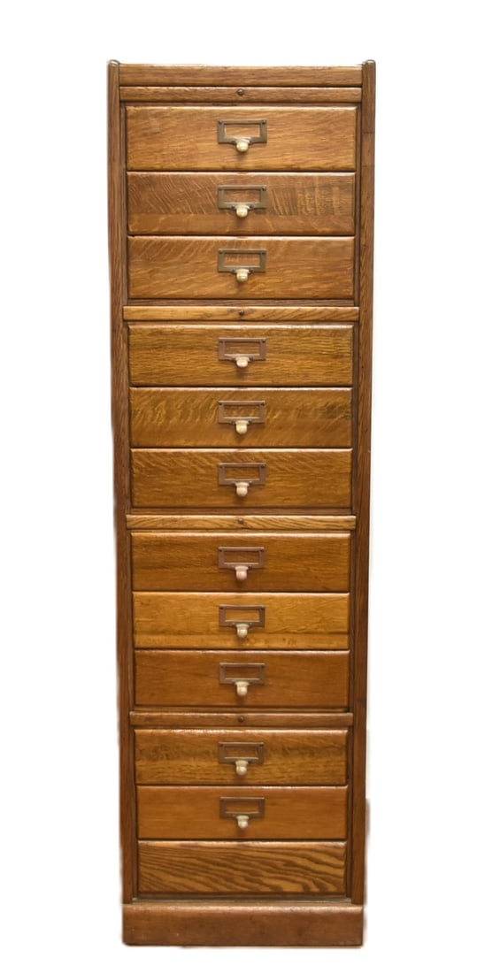 12-DRAWER OAK FILE CABINET (1 of 7)