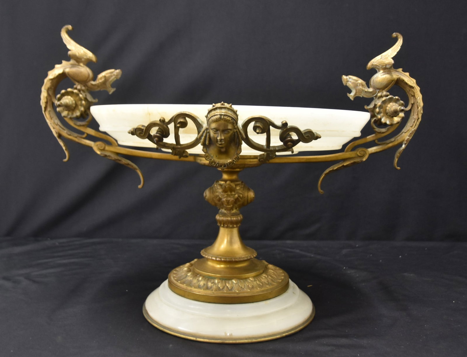 LARGE BRONZE & ONYX CENTERPIECE (1 of 9)