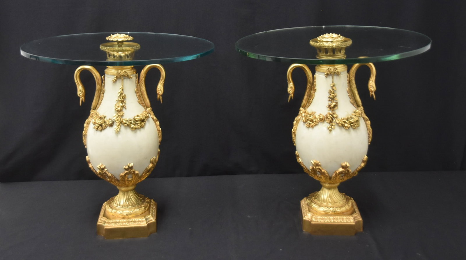 (Pr) WHITE MARBLE & BRONZE CASSOLETTE TABLES (1 of 14)