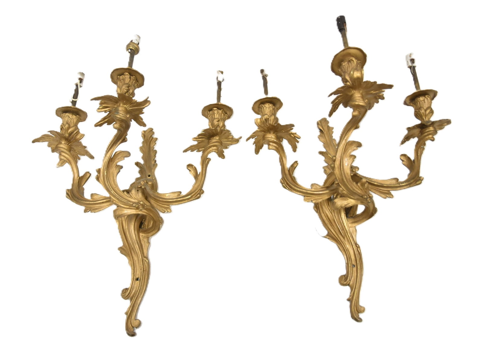 (Pr) FRENCH LXV STYLE BRONZE SCONCES (1 of 12)