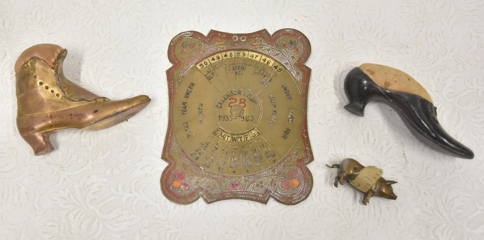 VINTAGE CALENDAR / PIN CUSHIONS & TAPE MEASURE (1 of 12)