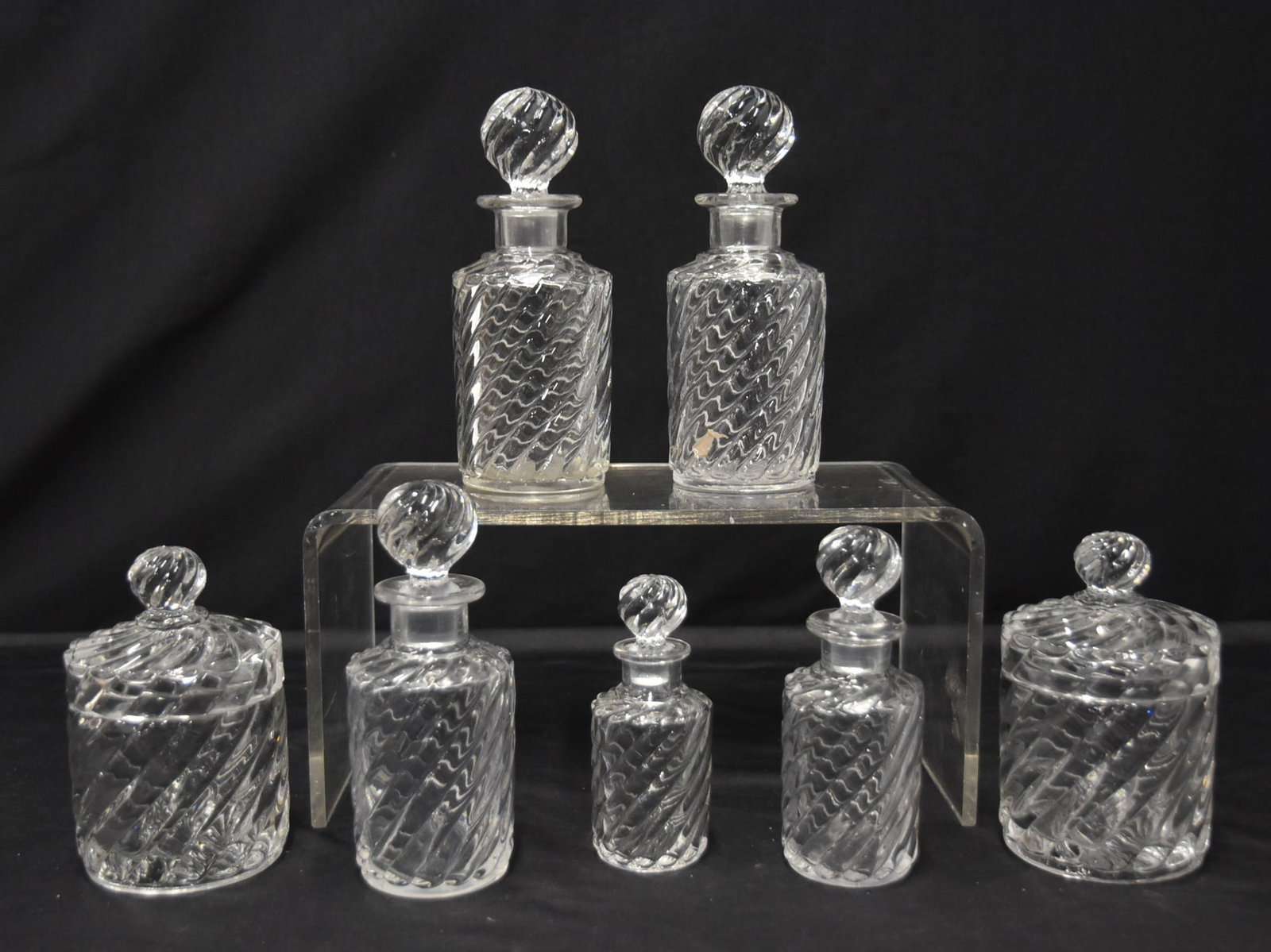 (7 ATTR BACCARAT SWIRL PERFUME BOTTLES & JARS (1 of 9)
