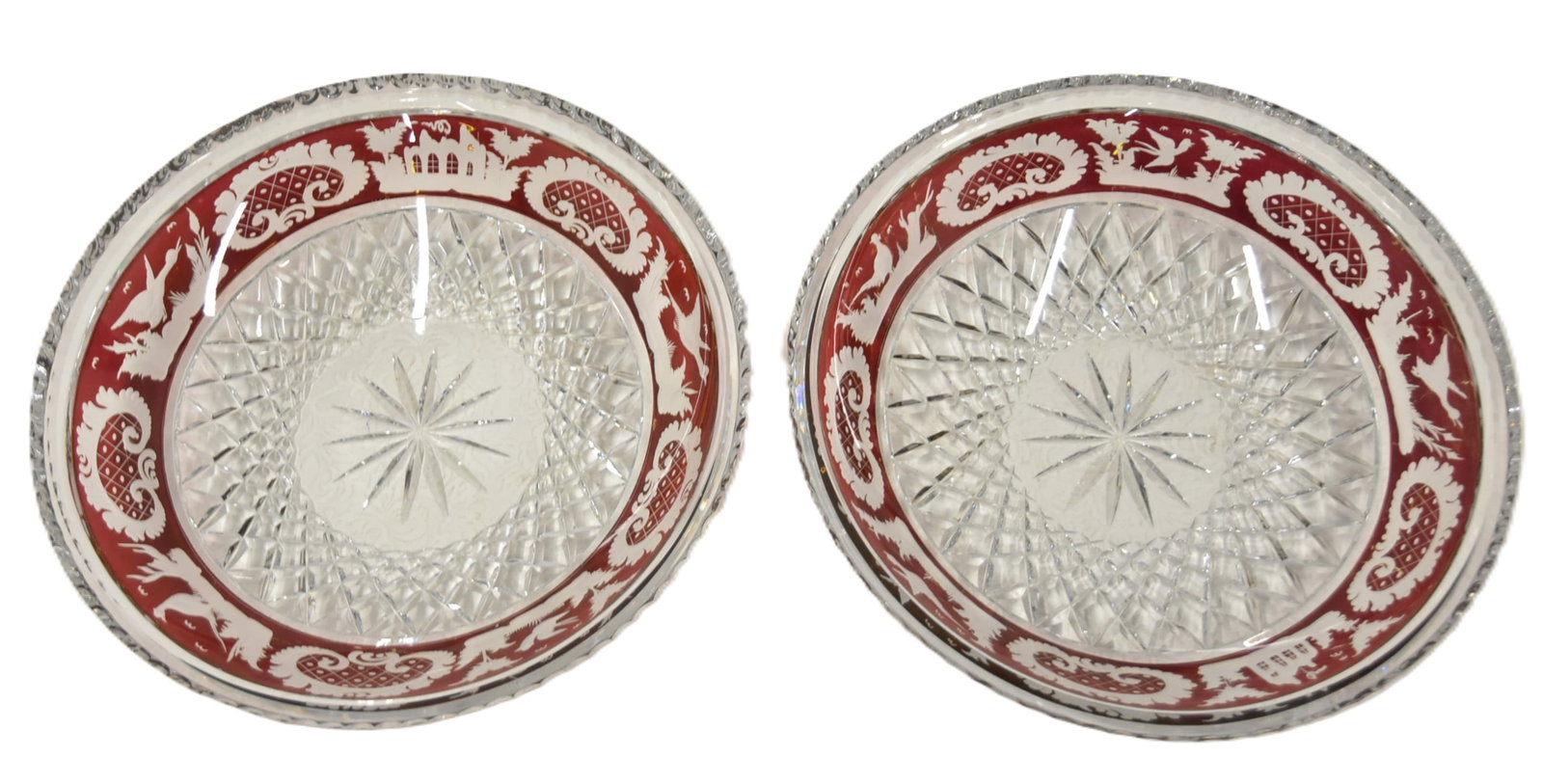 (Pr) BOHEMIAN HEAVY CUT CRYSTAL BOWLS (1 of 16)